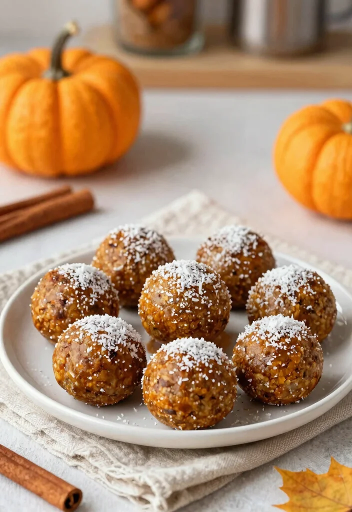 12 Healthy Sweet Snack Recipes for Light Naturally Sweet Bites - 9. Healthy Pumpkin Spice Energy Balls