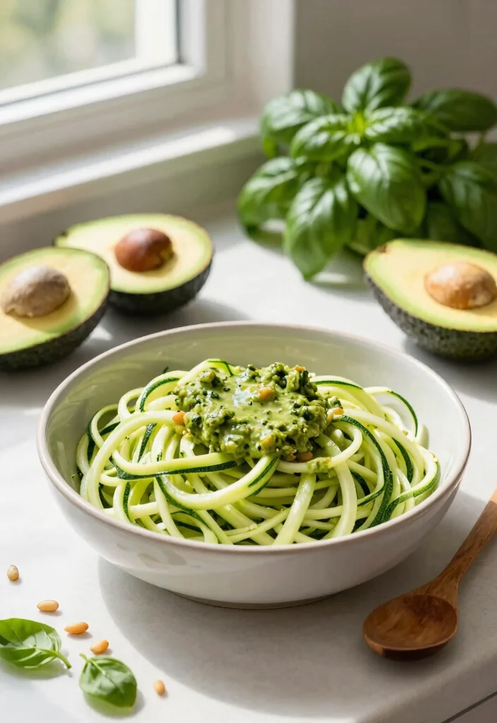 12 Low-Carb Vegetarian Recipes for Light Flavorful Meals - 1. Zucchini Noodles with Avocado Pesto