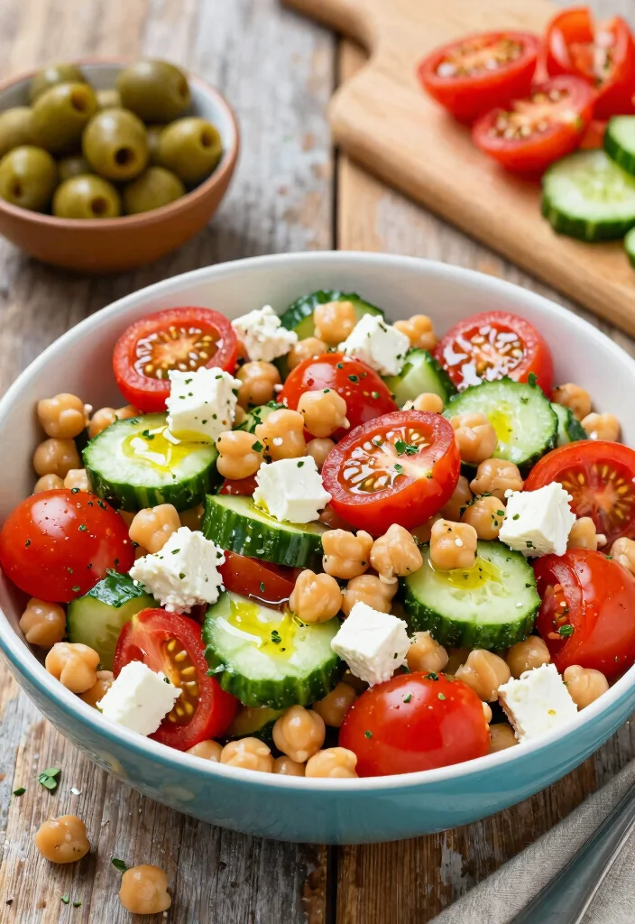 12 Low-Carb Vegetarian Recipes for Light Flavorful Meals - 5. Greek Chickpea Salad
