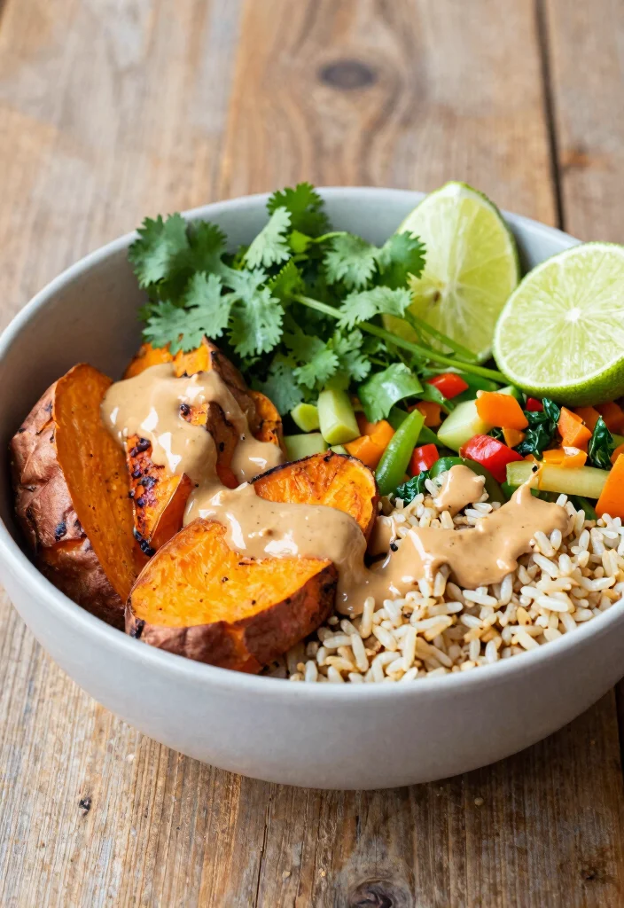 12 Macro-Friendly Dinner Recipes for Easy Balanced Eating - 10. Thai Peanut Sweet Potato Buddha Bowl