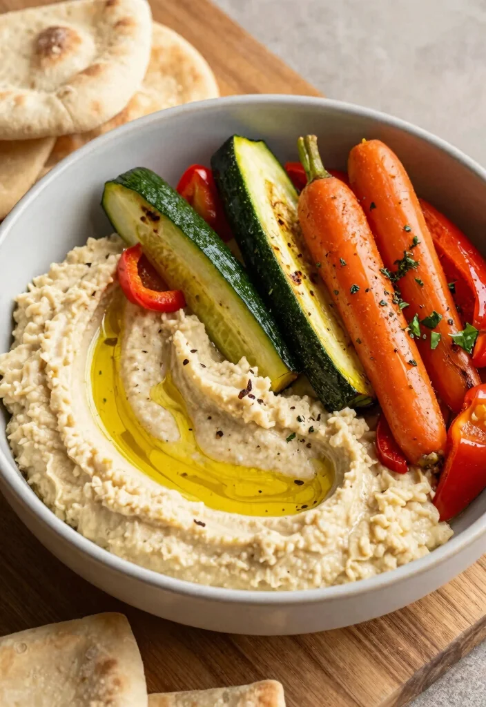12 Vegan Buddha Bowl Recipes for Balanced Flavorful Eating - 8. Roasted Vegetable & Hummus Bowl