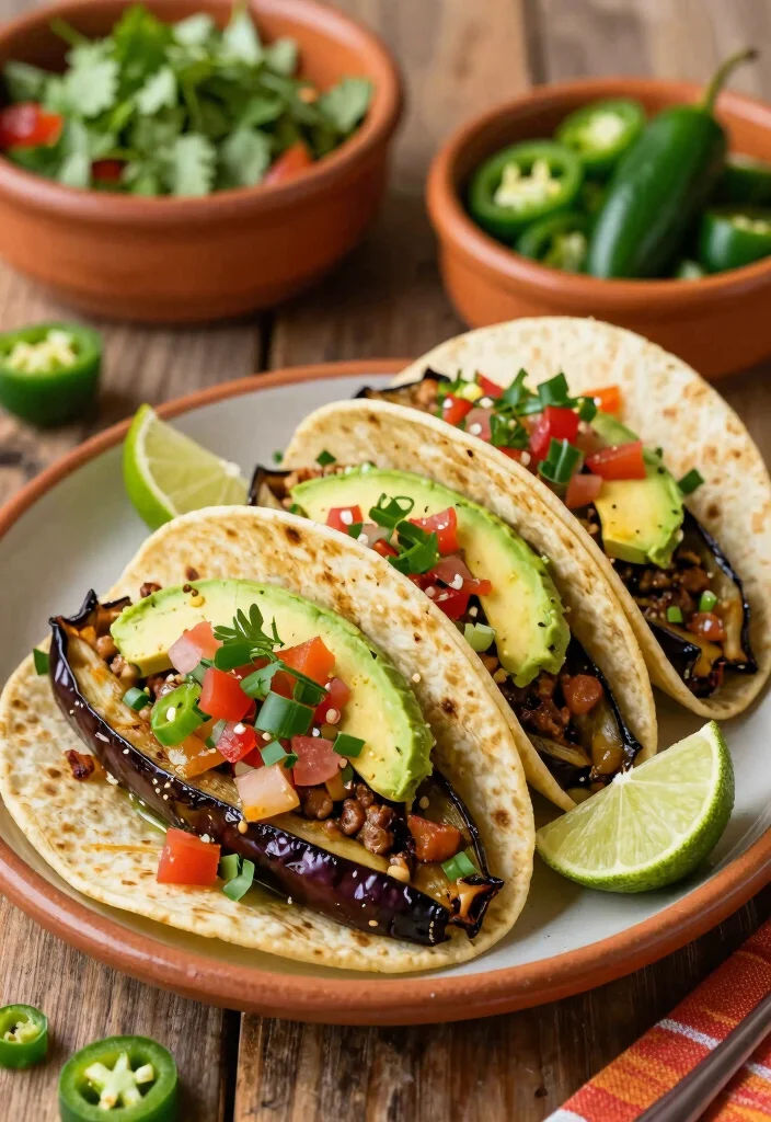 12 Vegan Eggplant Recipes for Fresh Flavorful Plant Meals - 12. Eggplant Tacos