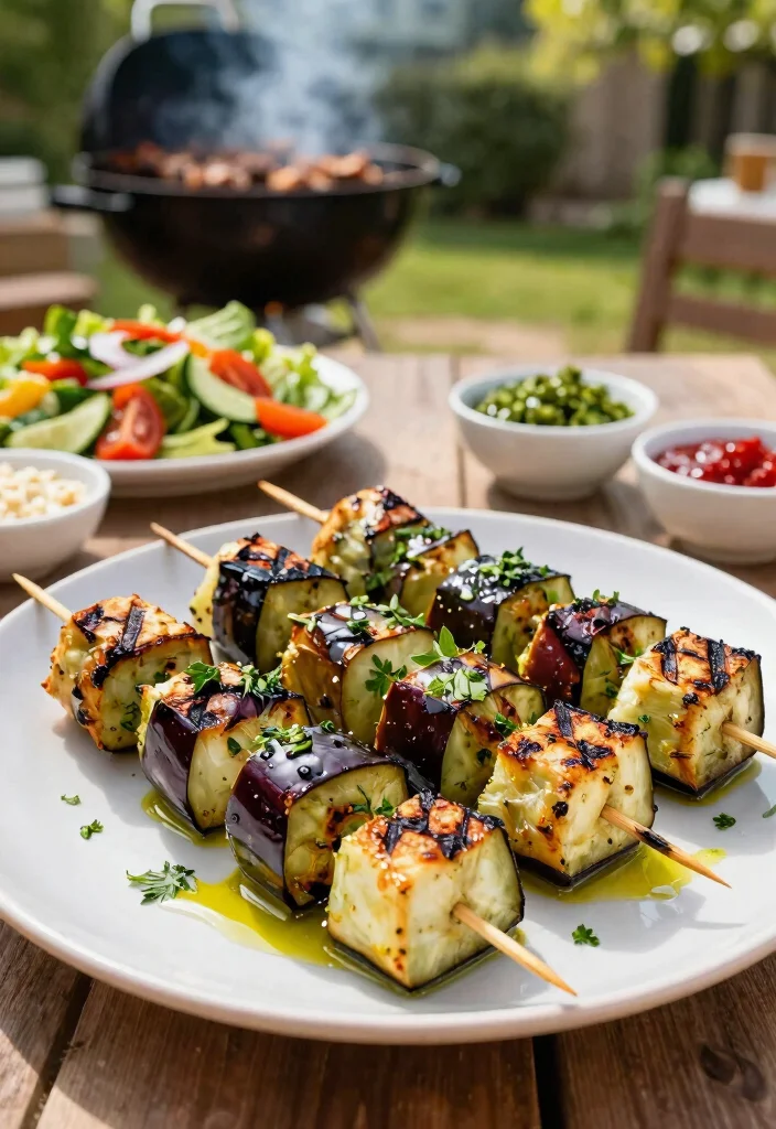12 Vegan Eggplant Recipes for Fresh Flavorful Plant Meals - 4. Grilled Eggplant Skewers