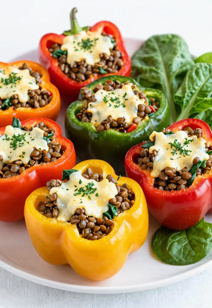 12 Vegetarian Lentil Recipes for Hearty Protein-Rich Meals - 7. Lentil and Spinach Stuffed Peppers