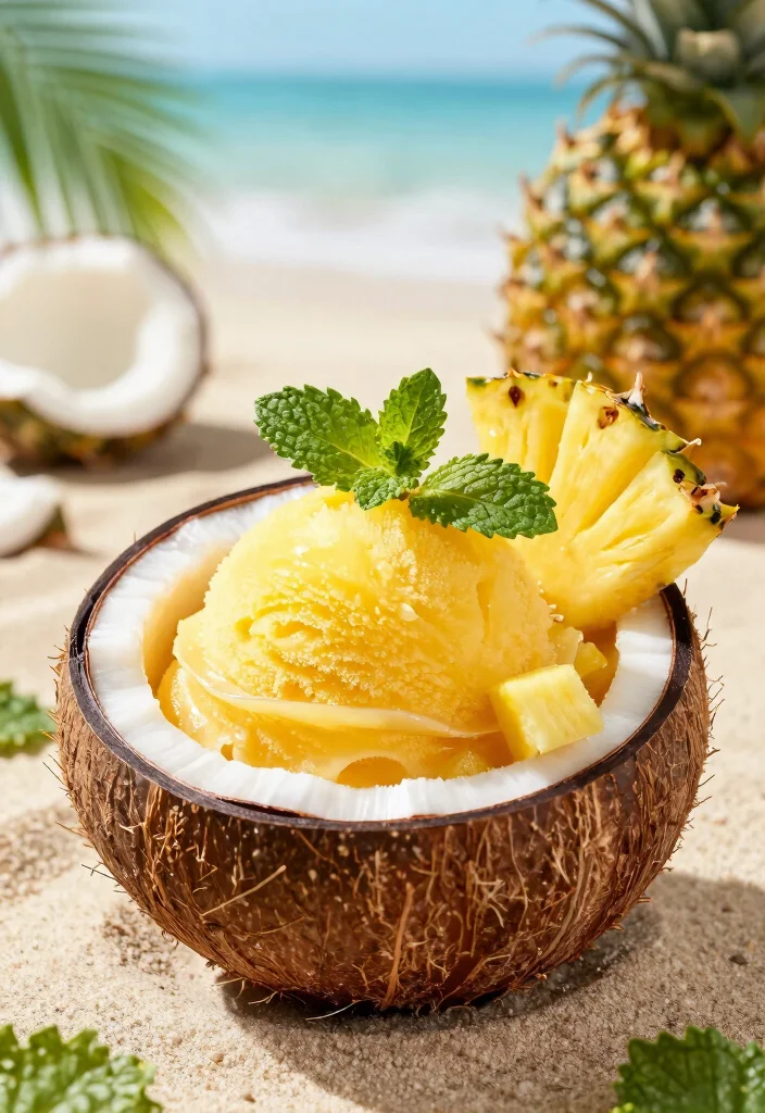 8 Vegan Ninja Creami Recipes for Light Easy Frozen Treats - 1. Tropical Pinapple Coconut Sorbet